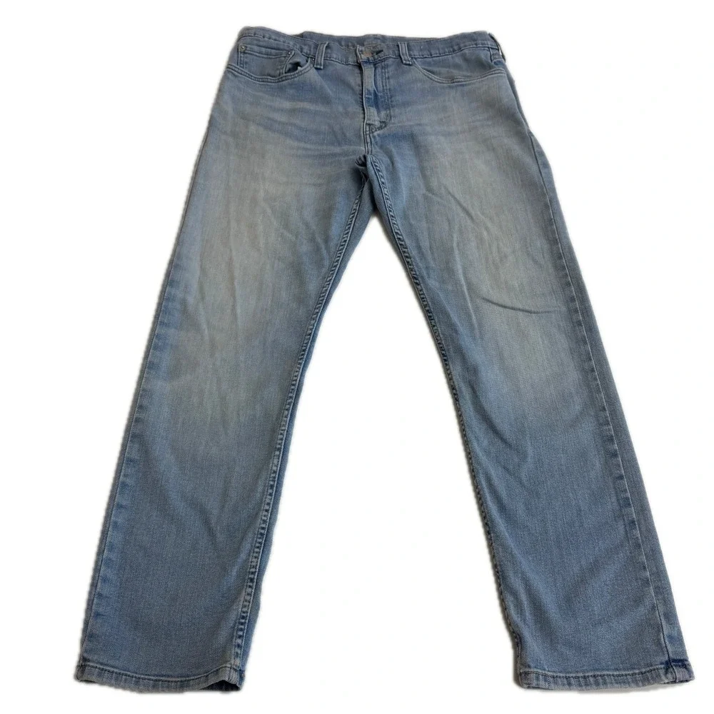 Levis 502‎ Jeans Mens W34 L29 Blue Light Wash Tapered Fit Denim Pants